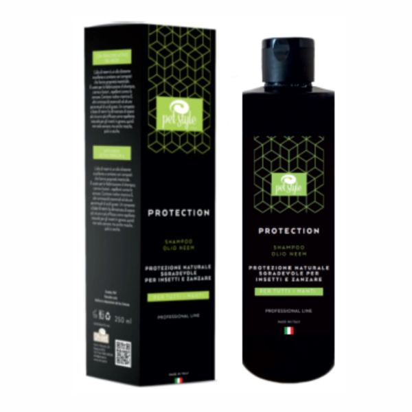 Protection Shampoo da ml.250 all'olio di Neem Sgradevole a Parassiti e insetti